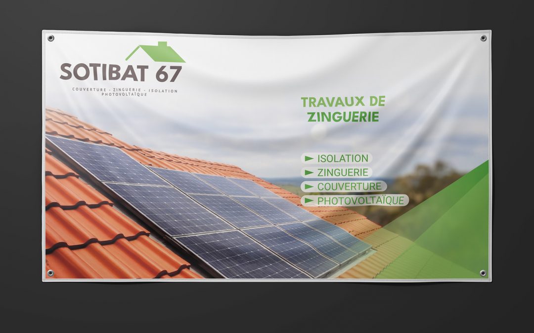 Visuel bâche pour un couvreur zingueur en Alsace