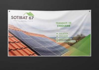 Visuel bâche pour un couvreur zingueur en Alsace